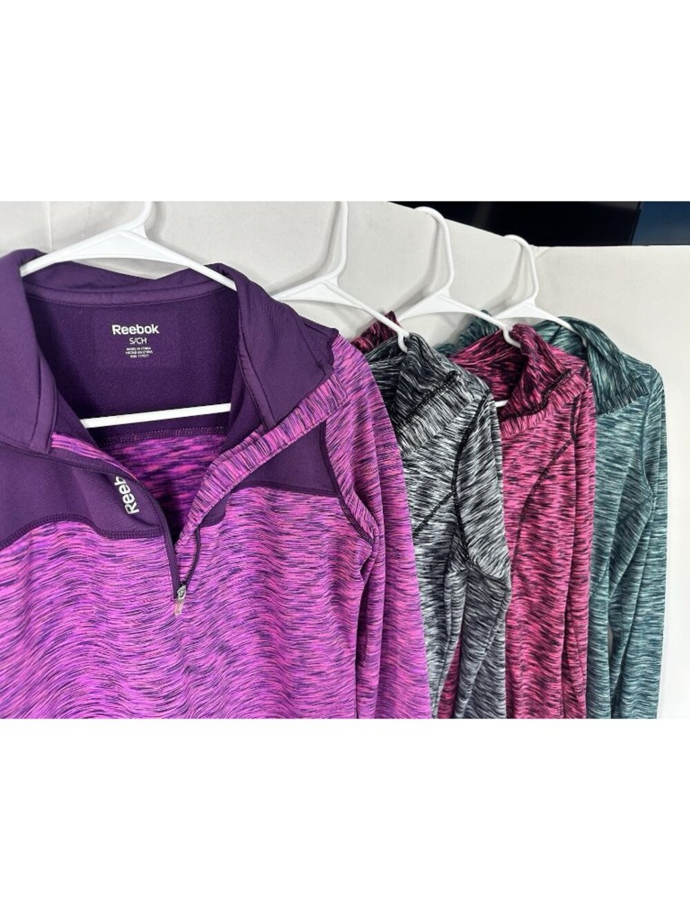 Lot Of 4 Reebok 1/4 Zip Pullover Long Sleeve Sz Small 2 Hoodies Athletic Stretch